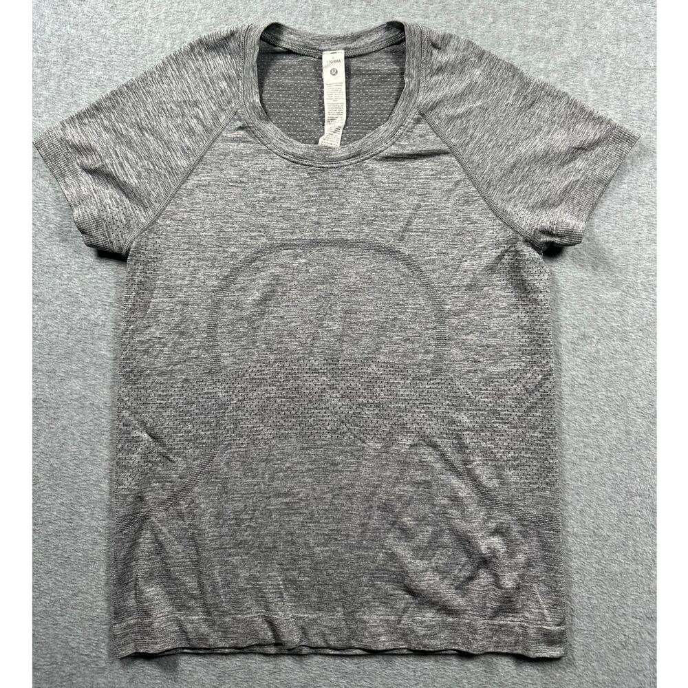 Lululemon Swiftly Tech T-Shirt Women's SZ 6 Heather Gray Short Sleeve Crew Neck
